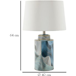 Lampe da tavolo in ceramica di Mauro Ferretti, eleganza per lampade E27 ∅ 40 x 64 cm blu