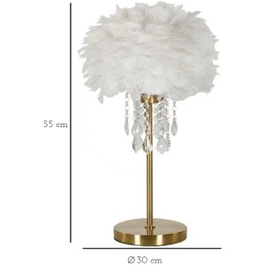 Mauro Ferretti Diamon lampada da tavolo E27 Ø 30x55 cm oro bianco