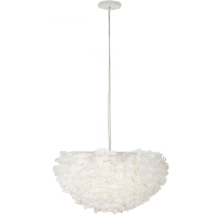 Lampada da soffitto Mauro Ferretti Feder E27 Ø 60x30 cm bianca