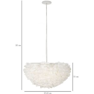 Lampada da soffitto Mauro Ferretti Feder E27 Ø 60x30 cm bianca