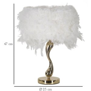 Lampada da tavolo Mauro Ferretti Cart E27 Ø 25x47 cm bianco oro