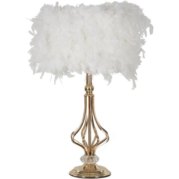 Lumino da tavolo Mauro Ferretti Tarty E27 ∅ 25x54 cm bianco oro