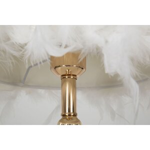 Lumino da tavolo Mauro Ferretti Tarty E27 ∅ 25x54 cm bianco oro