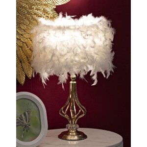 Lumino da tavolo Mauro Ferretti Tarty E27 ∅ 25x54 cm bianco oro