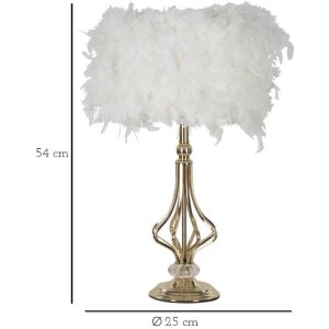 Lumino da tavolo Mauro Ferretti Tarty E27 ∅ 25x54 cm bianco oro