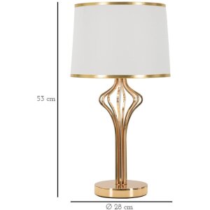 Lampe da tavolo Slimmy Mauro Ferretti E27 diametro 28x53 cm bianco oro