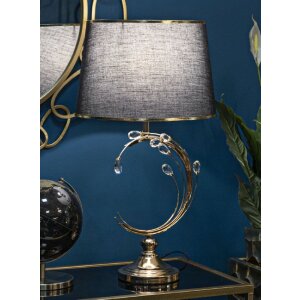 Lampe da tavolo Mauro Ferretti Bruxelles E27 Ø 36x65 cm nero oro