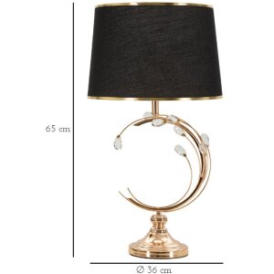 Lampe da tavolo Mauro Ferretti Bruxelles E27 Ø 36x65 cm nero oro