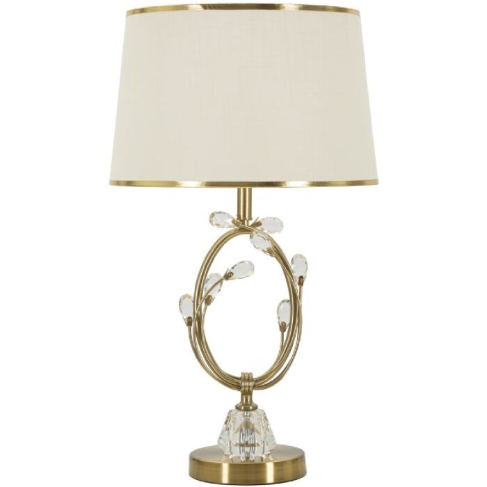 Lumino da tavolo Mauro Ferretti Versailles E27 Ø 36x60 cm bianco oro