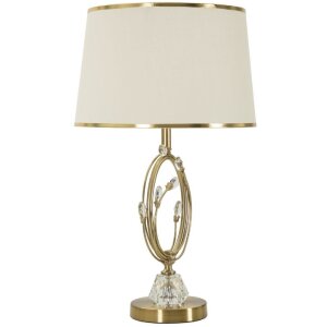 Lumino da tavolo Mauro Ferretti Versailles E27 Ø 36x60 cm bianco oro