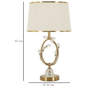 Lumino da tavolo Mauro Ferretti Versailles E27 Ø 36x60 cm bianco oro