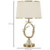 Lumino da tavolo Mauro Ferretti Versailles E27 Ø 36x60 cm bianco oro