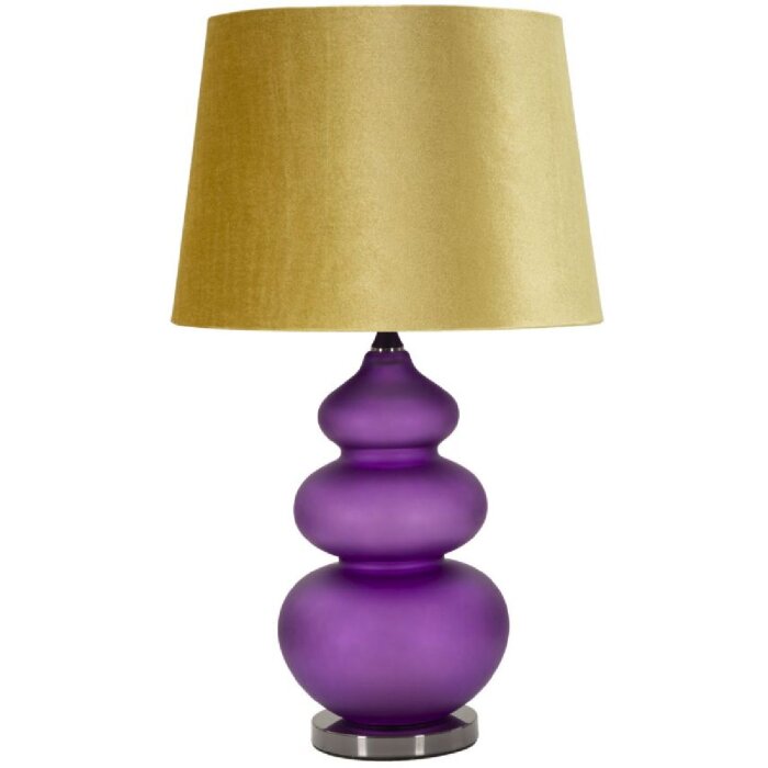 Lampada da tavolino Mauro Ferretti Milva violetto-gialla, tre luci E27 Ø 40x70 cm