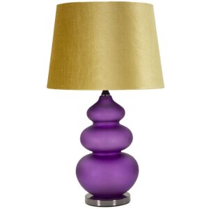 Lampada da tavolino Mauro Ferretti Milva violetto-gialla, tre luci E27 Ø 40x70 cm