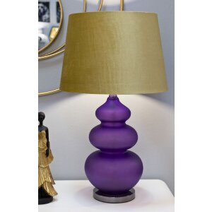 Lampada da tavolino Mauro Ferretti Milva violetto-gialla, tre luci E27 Ø 40x70 cm