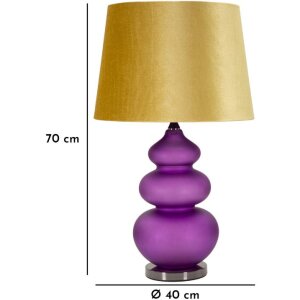 Lampada da tavolino Mauro Ferretti Milva violetto-gialla, tre luci E27 Ø 40x70 cm
