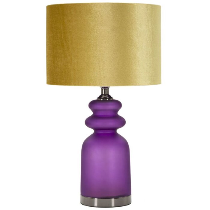 Lampada da tavolo Mauro Ferretti Milva Due E27 Æ 32,5x57,5 cm viola oro
