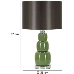 Lampe da tavola Eva di Mauro Ferretti - E27, diametro 32,5 x 55 cm, verde e nero