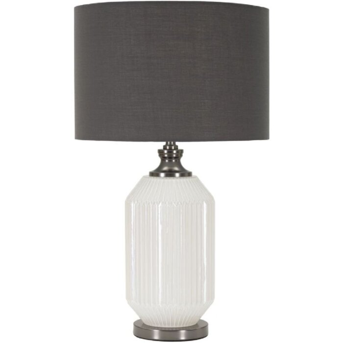 Lampo da tavolino Heiterkeit E27 Ø 37,5x65 cm bianco grigio