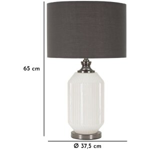 Lampo da tavolino Heiterkeit E27 Ø 37,5x65 cm bianco grigio
