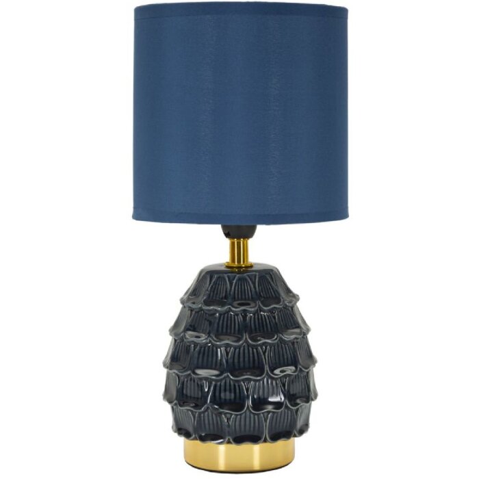 Lampada da comodino Mauro Ferretti Pigny E14 Ø 15x30,5 cm blu