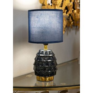 Lampada da comodino Mauro Ferretti Pigny E14 Ø 15x30,5 cm blu