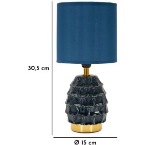 Lampada da comodino Mauro Ferretti Pigny E14 Ø 15x30,5 cm blu