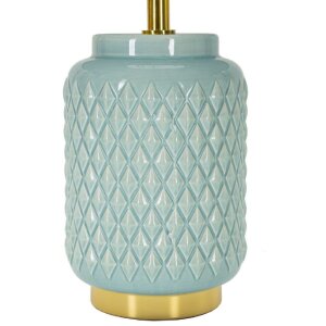 Lampada da tavolo quadrata Mauro Feretti E27 Æ 28x44 cm azzurro chiaro