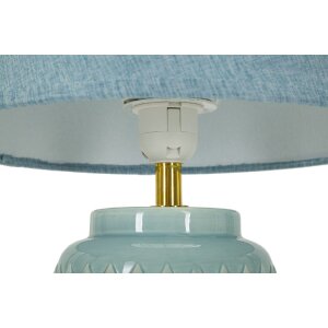 Lampada da tavolo quadrata Mauro Feretti E27 Æ 28x44 cm azzurro chiaro