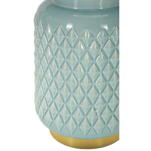 Lampada da tavolo quadrata Mauro Feretti E27 Æ 28x44 cm azzurro chiaro