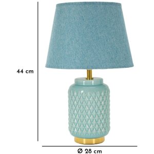 Lampada da tavolo quadrata Mauro Feretti E27 Æ 28x44 cm azzurro chiaro