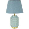 Lampada da tavolo quadrata Mauro Feretti E27 Æ 28x44 cm azzurro chiaro