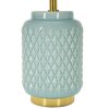 Lampada da tavolo quadrata Mauro Feretti E27 Æ 28x44 cm azzurro chiaro