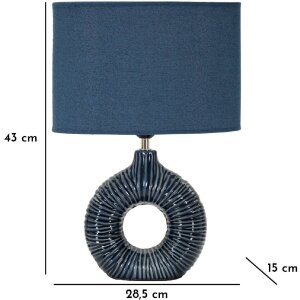 Lampada da tavolo Mauro Ferretti Seta E14 28,5x15x43 cm blu