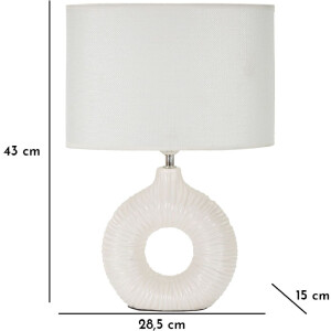 Lampada da tavolino Mauro Feretti Seta E14 28,5x15x43 cm bianca