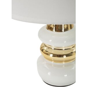 Lampada da tavolo Liara di Mauro Ferretti E14 Ø 23x32 cm bianco oro