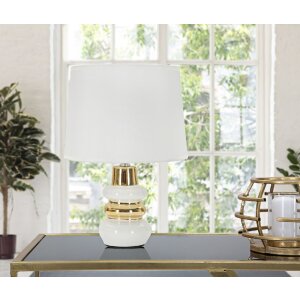 Lampada da tavolo Liara di Mauro Ferretti E14 Ø 23x32 cm bianco oro