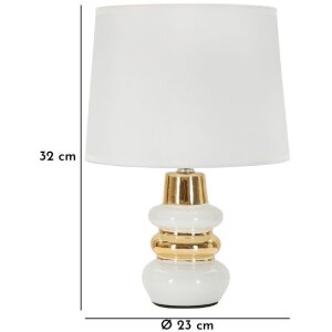 Lampada da tavolo Liara di Mauro Ferretti E14 Ø 23x32 cm bianco oro