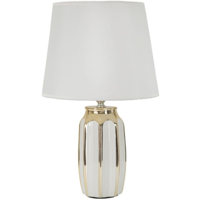 Lampada da tavola Mauro Ferretti Cassy E27 ∅ 25x40,5 cm bianca oro
