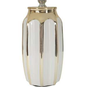 Lampada da tavola Mauro Ferretti Cassy E27 ∅ 25x40,5 cm bianca oro