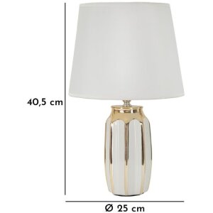 Lampada da tavola Mauro Ferretti Cassy E27 ∅ 25x40,5 cm bianca oro