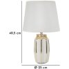 Lampada da tavola Mauro Ferretti Cassy E27 ∅ 25x40,5 cm bianca oro