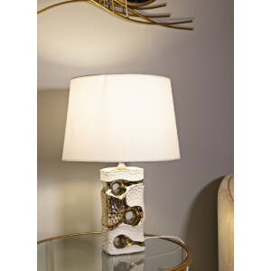 Lampe da tavolo Mauro Ferretti Florida E27 ∅ 30 x 43,5 cm bianca oro