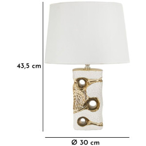 Lampe da tavolo Mauro Ferretti Florida E27 ∅ 30 x 43,5 cm bianca oro