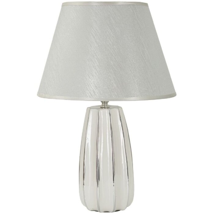 Lampada da tavolo Mauro Ferretti Emmi E27 Ø 30x45 cm bianco argento