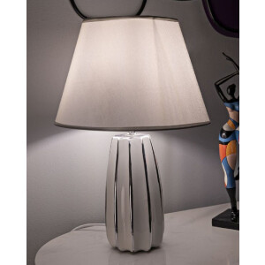 Lampada da tavolo Mauro Ferretti Emmi E27 Ø 30x45 cm bianco argento