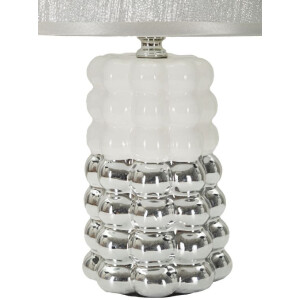 Lampada da tavolo Mauro Ferretti Lace E14 Ø 23x33 cm bianco argento