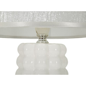 Lampada da tavolo Mauro Ferretti Lace E14 Ø 23x33 cm bianco argento