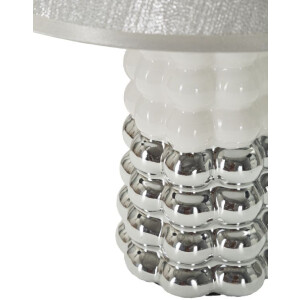 Lampada da tavolo Mauro Ferretti Lace E14 Ø 23x33 cm bianco argento