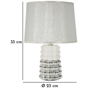 Lampada da tavolo Mauro Ferretti Lace E14 Ø 23x33 cm bianco argento